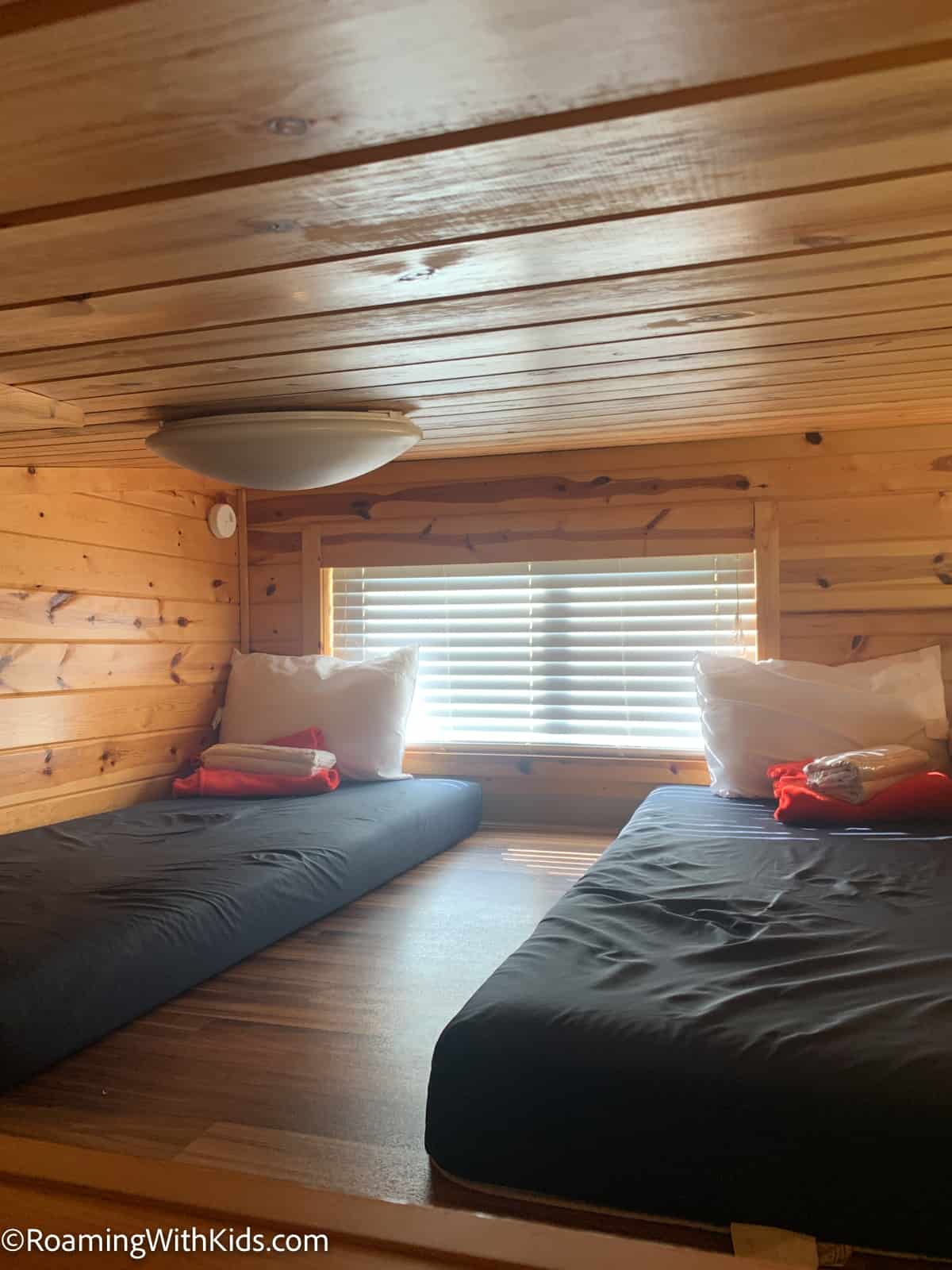 loft area in in solar 2 cabin at Herkimer KOA