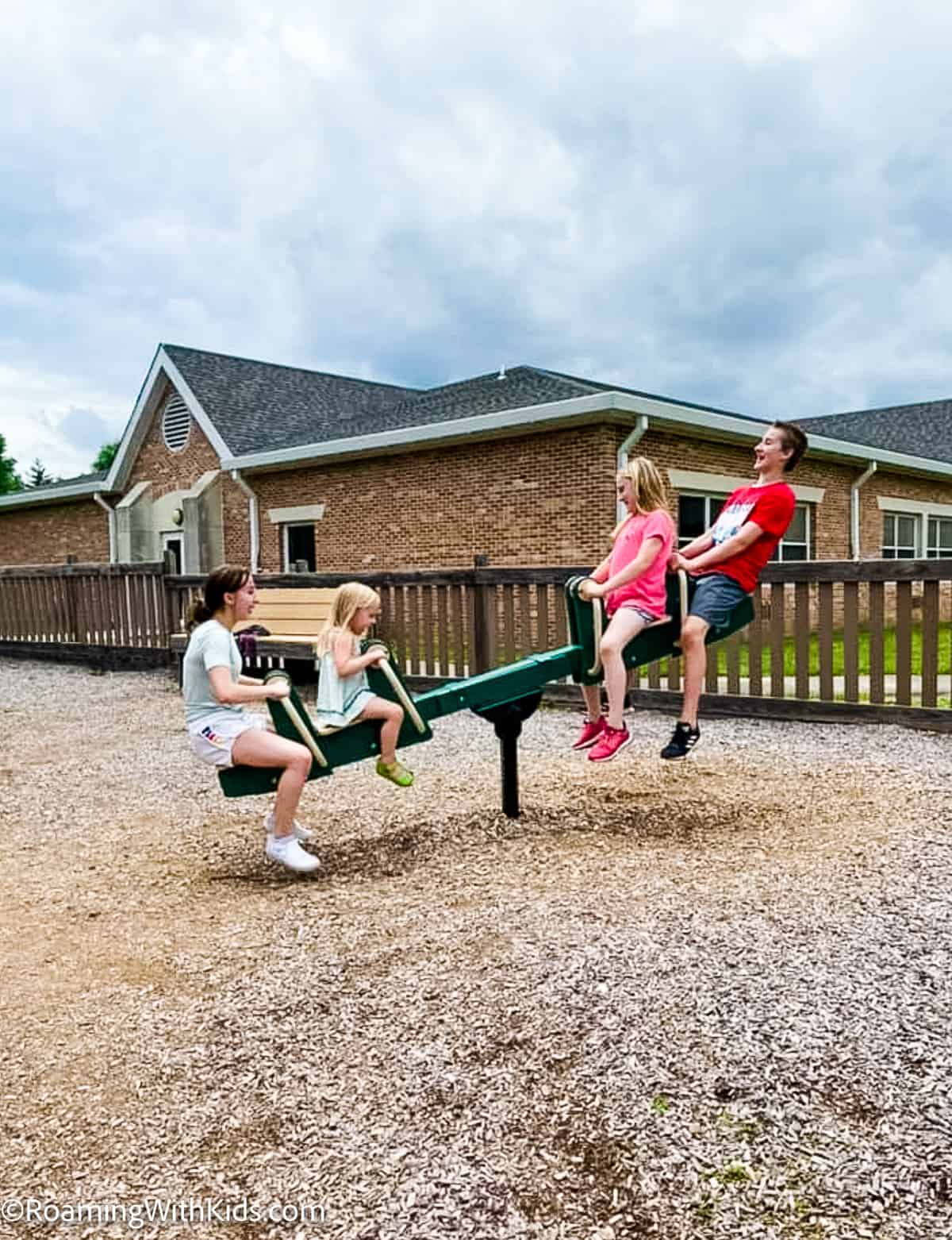 kids playing on a playground